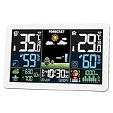 VOKSUN Wetterstation Funk mit Außensensor, Farbdisplay, Wecker mit...
