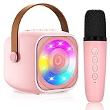 Karaoke Maschine Kinder mit 1 Mikrofon, Mini Karaoke Drahtlosen Mikrofon,...