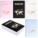XxinXrong 4 Stück Reisepasshüllen, Passport Hülle, Reisepass Hülle Etui, PU...
