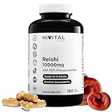 Reishi 10000 mg | 180 vegane Kapseln für 6 Monate. Mit 50% Polysacchariden, 10%...