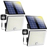 Solarlampen für Außen,Solarleuchte mit Bewegungsmelder,113 LED Solar Strahler...