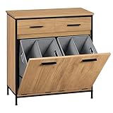 EUGAD Badezimmerschrank mit 2 faltbaren Wäschesäcken, Wäscheschrank mit 2...