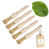 5x HOFMEISTER® Haushaltspinsel, rund, 18 x 1,8 cm aus Buchenholz, Backpinsel...