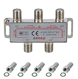 AXRED Sat Verteiler 4fach + 5X Anadol F-Stecker, für Verteilung von 1...