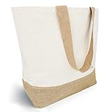 Loxato Jutebeutel - Shopper Damen Groß Stoff 400g/m2 - Strandtasche -...