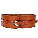 Liitata Damen Breiter Elastischer Gürtel Mode PU Leder Taillen Gürtel Damen...