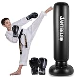 Boxsack für Kinder mit Boxhandschuhen: JanTeelGO 150cm Aufblasbarer Boxsack...