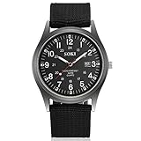 Ziyan Herren Uhr Military Army Leinwand Kalender Analog Quarz Sport Armbanduhr...