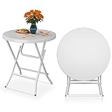 YITAHOME 80cm Gartentisch, Runder Klapptisch, Balkontisch Klappbar, Campingtisch...