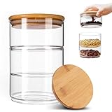 Umllpet Vorratsdosen Glas Set, Stapelbare Aufbewahrung Luftdicht Vorratsgläser,...