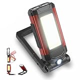 LED Arbeitsleuchte mit Drehbar Magnetfuß,Wiederaufladbare COB Werkstattlampe...