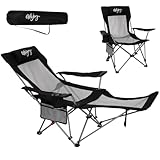 #WEJOY 2-in-1 Campingstuhl Faltbar 180kg mit Fußstütze,Strandstuhl mit 4-Fach...