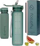 Hydracy Trinkflasche mit Strohhalm und Zeitmarkierung - 1L Wasserflasche -...