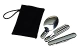 Unbekannt 4-teiliges Campingbesteck aus Edelstahl mit Tasche, Flatware Set