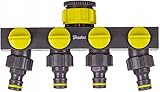 Bradas Wasserverteiler 4 Wege 4 Ventilen 4-Fach Verteiler für Gartenschlauch...