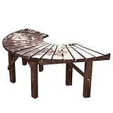 Halbrunde Gartenbank Baumbank, Terrassen-Gartenbank aus Holz Parkbank...