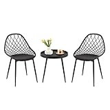 buybyroom Balkonmöbel Set Gartentisch mit 2 Stühlen Loungesessel Balkonmöbel...