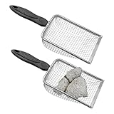 Runyu® 2 Stück Gartensieb Metall Kompostsieb Garten Sandsieb mit Rutschfester...