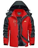 KEFITEVD Winterjacke Herren Wasserdicht Warm Skijacke Winter Jacke Outdoor...