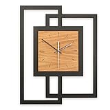 Kreative Feder Designer-WANDUHR aus Holz Größe ca.46,5x59 cm schwarz-braun -...