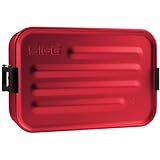 Sigg Metal Box Plus S Red Lunchbox 0.9 L, Moderne Brotdose mit praktischem...