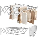 OUUTMEE Wand Wäscheständer Edelstahl Wandtrockner Ausziehbar, Vorderer und...