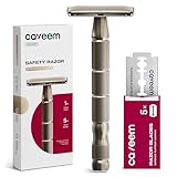 CAVEEM Rasierhobel mit zwei Klingen, Einklingenrasierer mit 5 Rasierklingen aus...