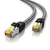 CSL - 2m Cat 7 Netzwerkkabel Gigabit Ethernet LAN Kabel - Baumwollmantel - 10000...