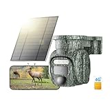 KKB 4G LTE Solar Wildkamera mit SIM Karte, Überwachungskamera Aussen Akku mit...