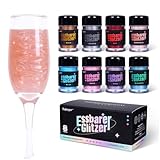 Essbarer Glitzer Set - 8 Farben Essbares Glitzer für Getränke, Glitzer Essbar...