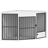 PawHut Eck-Hundekäfig Hundebox für Zuhause, Abschließbare Hundehütte Indoor...