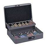 Relaxdays Geldkassette, 3-stellige Zahlenkombination, Münzeinsatz, Geldkasten...