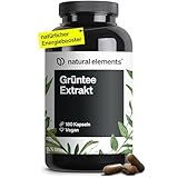 natural elements Grüntee Extrakt – 180 Kapseln – 1998 mg Grüntee Extrakt...