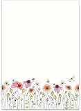 36 Recycling Blatt altmodisches Wildblumen Briefpapier/Vintage Design Papier DIN...