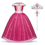URAQT Aurora Mädchen Prinzessin Kleid, 3teiliges Dornröschen Kinder Mädchen...