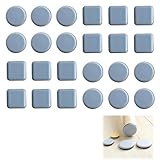 24 Stück Möbelgleiter, PTFE Teflon Quadrat Selbstklebende Möbelschieber,...