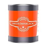 Heizkörperlack Schwarz 1l seidenglänzend - hitzebständiger Heizungslack,...
