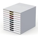 Durable Schubladenbox A4 (Varicolor Mix), Schreibtisch-Schubladenset mit 10...