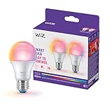 WiZ Smart LED A60 Glühbirne, Full Color and Tunable White, E27-Sockel, 60 W...