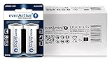 everActive D Batterien 12er Pack, Pro Alkaline, Mono LR20 R20 1.5V, höchster...