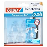 tesa Klebehaken für transparente Oberflächen und Glas (0,2 kg) -...