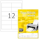 TopStick 8711 Universal Etiketten, 100 Blatt, 97 x 42,3 mm, 12 pro A4 Bogen,...