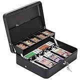 HAITRAL Geldkassette abschließbar, Banknoten und Münzsafe, Geldkasse aus...