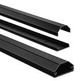 Hama Stabiler Kabelkanal aus Aluminium Schwarz (1,1 Meter Länge, für 5 Kabel,...