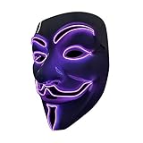 SOUTHSKY LED Maske Leuchtend V wie Vendetta Maske mit Led Licht Anonymous Masken...