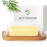 Theo&Cleo Butterdose aus Glas und Bambus, Umweltfreundlicher und nachhaltiger...