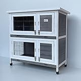 BUNNY BUSINESS Kaninchenstall Meerschweinchen Outdoor Doppeldecker...