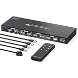 PVBCTCSID KVM Switch 4 PC 1 Monitor HDMI 4K60Hz Edid Emulation KVM Switch 4 Port...