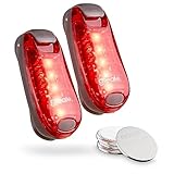 ABSINA 2er Pack LED Blinklicht Sicherheitslicht - Clip Licht mit Klettband als...