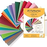 Paper24 25 Klappkarten bunt blanko Karten Faltkarten A6 in 25 Farben als...